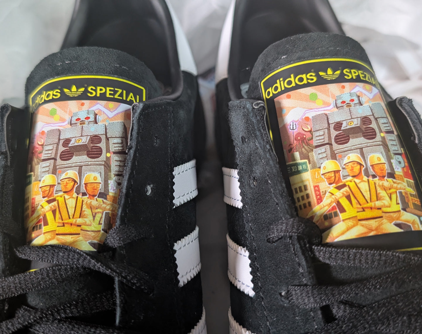 Limited edition Beastie Boys Intergalactic Adidas custom Black / white Handball Spezial trainers / sneakers