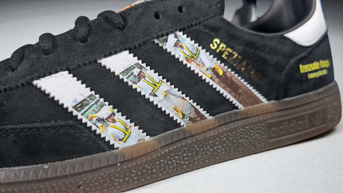 Limited edition Beastie Boys Intergalactic Adidas custom Black / white Handball Spezial trainers / sneakers