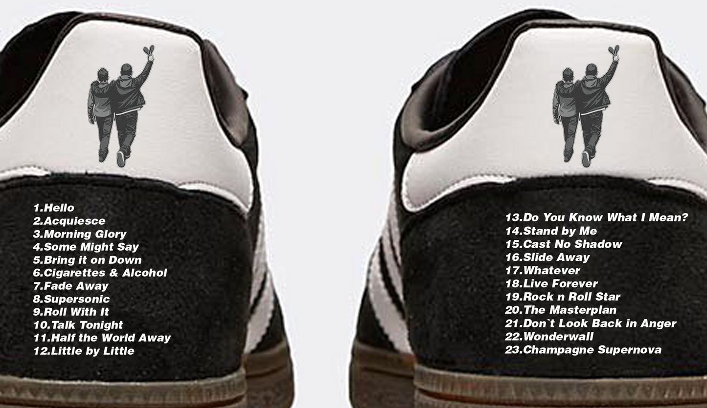 Limited edition Oasis Live 25 Wembley Adidas custom Black / white Handball Spezial trainers / sneakers