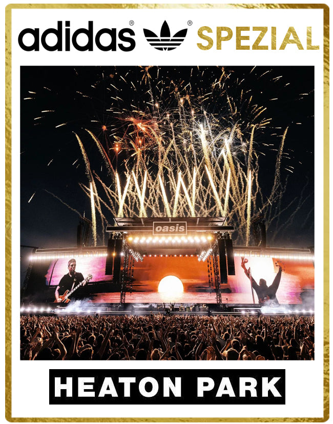 Limited edition Oasis Live 25 Heaton Park Adidas custom Black / white Handball Spezial trainers / sneakers