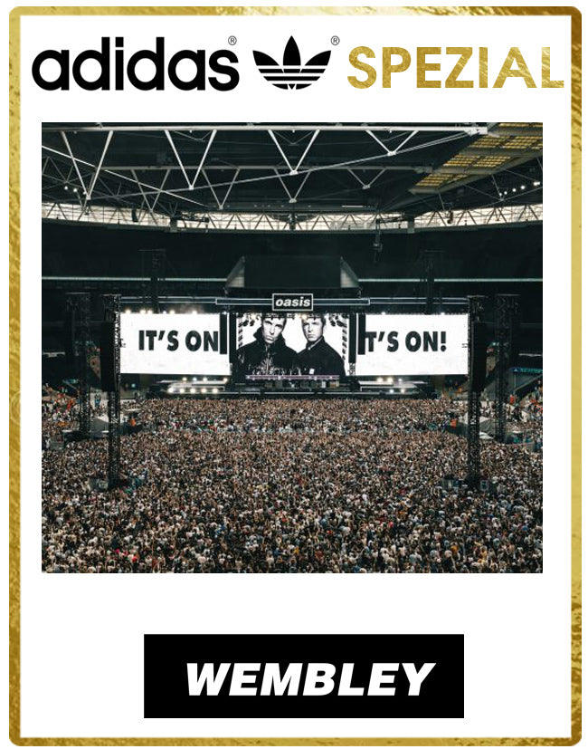 Limited edition Oasis Live 25 Wembley Adidas custom Black / white Handball Spezial trainers / sneakers