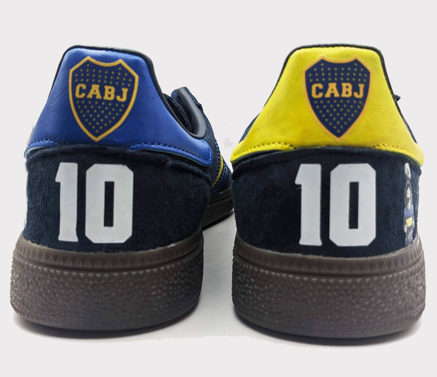 Limited edition Diego Maradona Boca Juniors Navy / Yellow / Blue Adidas custom Handball Spezial trainers / sneakers