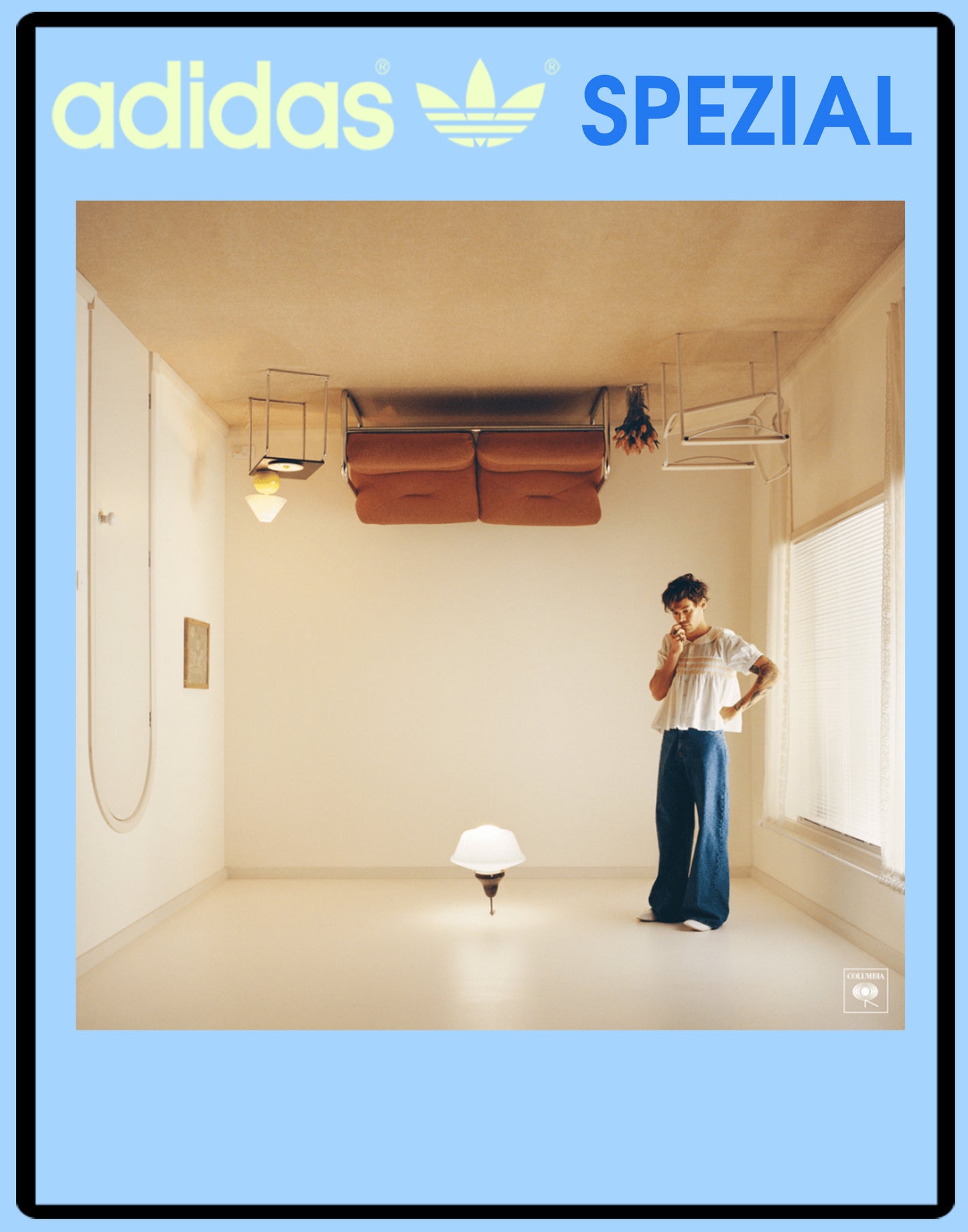 Limited edition Harry Styles As it was blue / white suede Adidas Handball Spezial trainers / sneakers