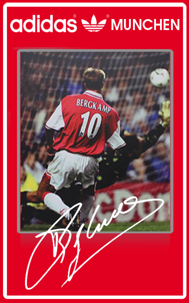Limited edition Arsenal FC Dennis Bergkamp Adidas Munchen red custom trainers / sneakers