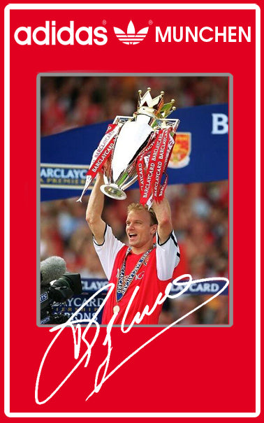 Limited edition Arsenal FC Dennis Bergkamp Adidas Munchen red custom trainers / sneakers