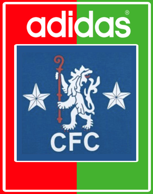 Limited edition Chelsea FC Retro 70s kit Red / white / Green suede Adidas custom Handball Spezial trainers / sneakers
