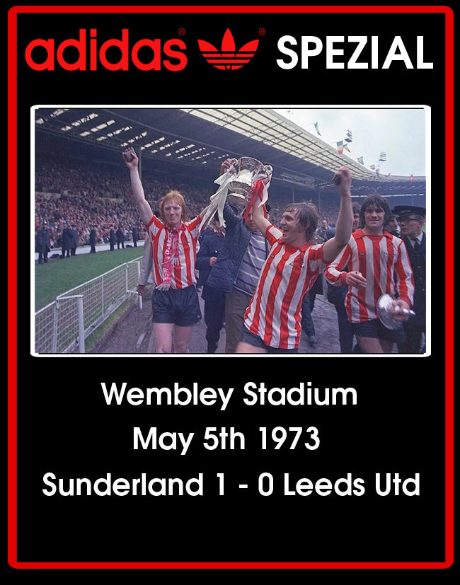 Limited edition Sunderland FA Cup winners 73 Adidas custom Black / Red Spezial trainers / sneakers