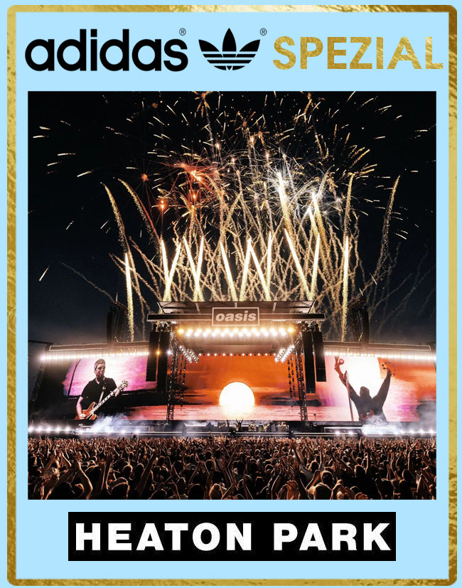 Limited edition Oasis Live 25 Heaton Park Adidas custom Blue / white Handball Spezial trainers / sneakers