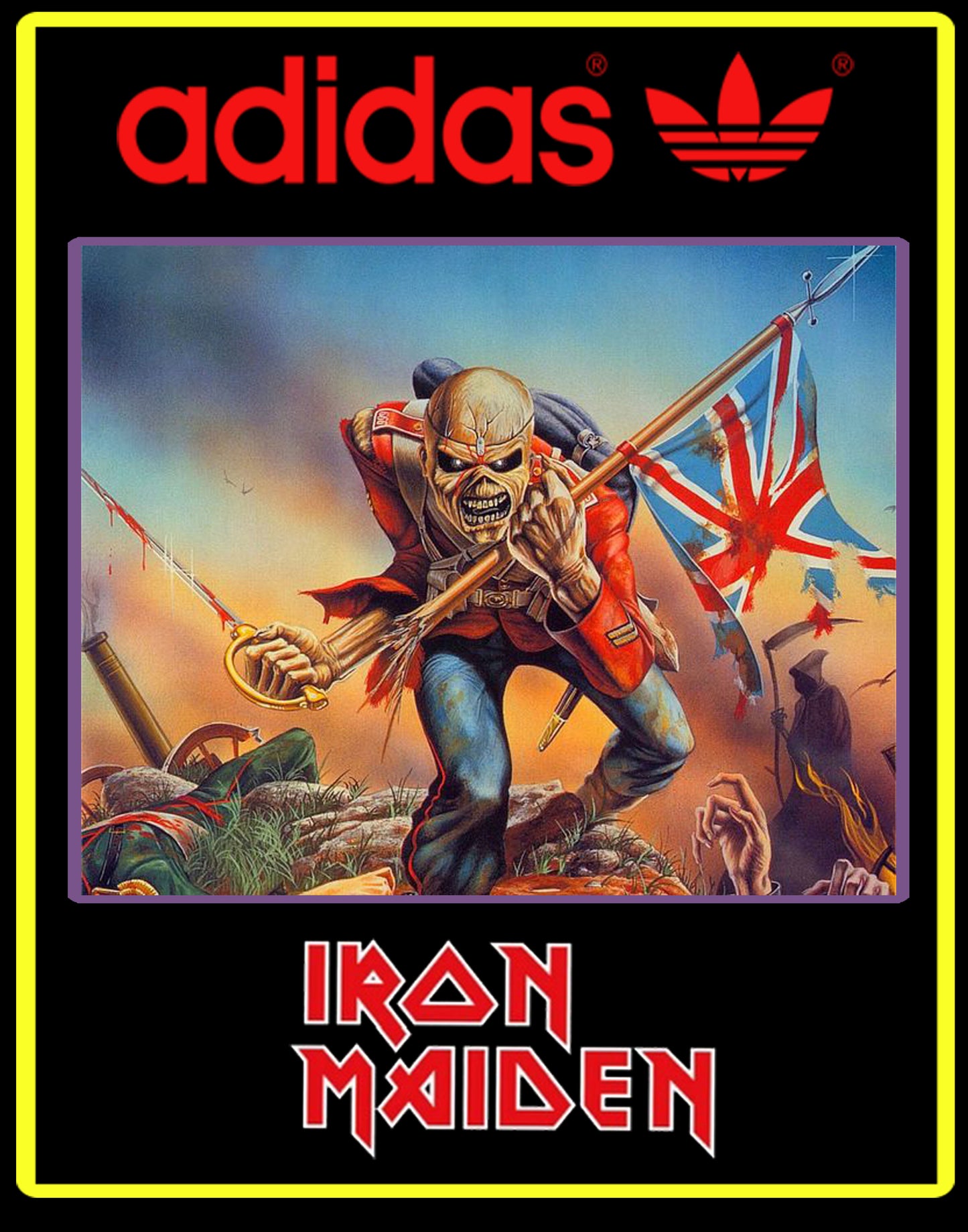 Limited edition Iron Maiden "Eddie" black / silver Adidas custom Campus trainers / sneakers