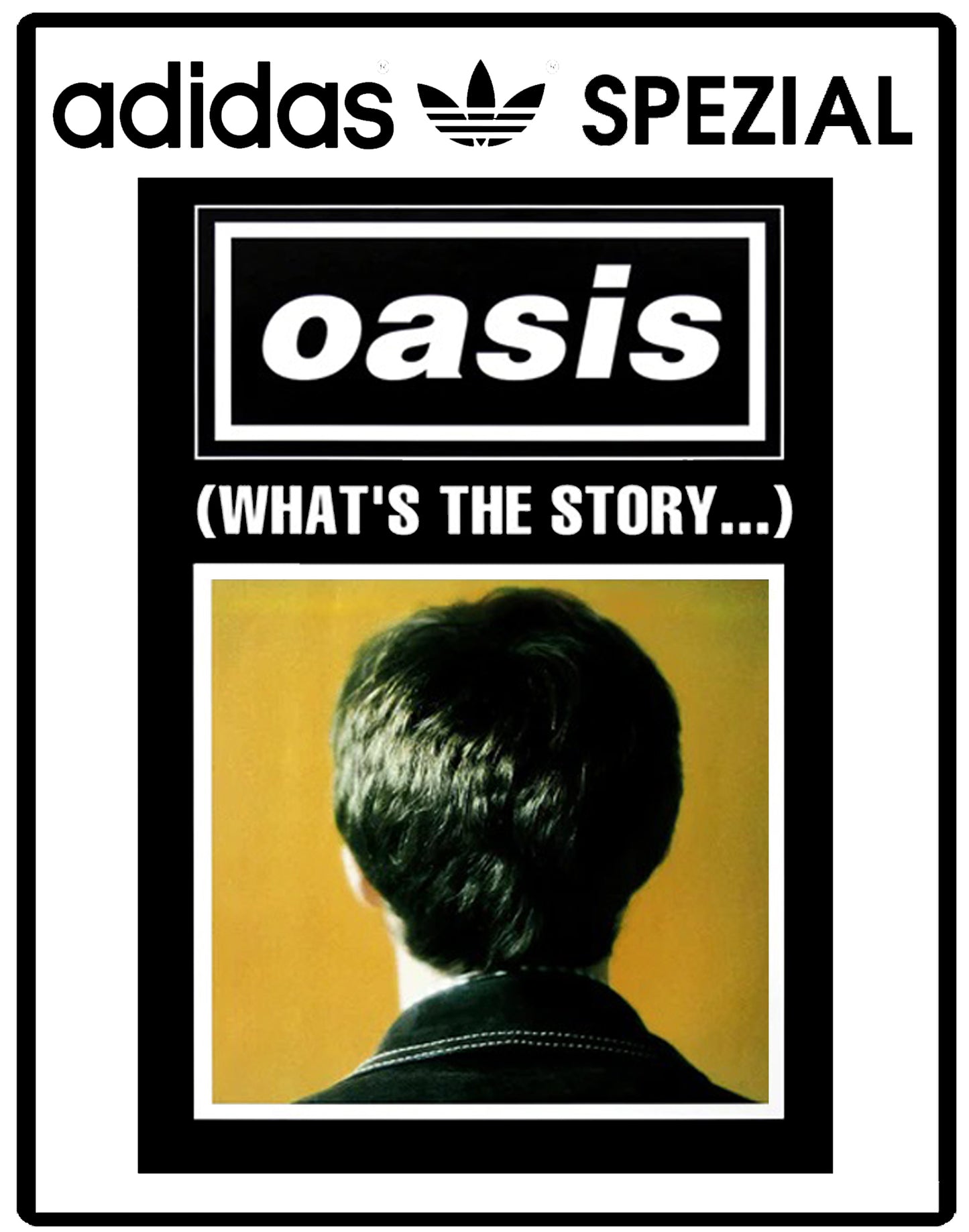 Limited edition Oasis What`s the story morning glory black / white Adidas custom Handball Spezial trainers / sneakers