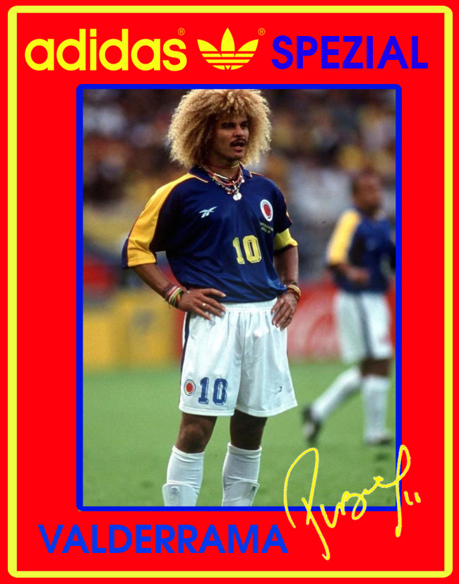 Limited edition Carlos Valderrama Adidas Spezial red custom trainers / sneakers
