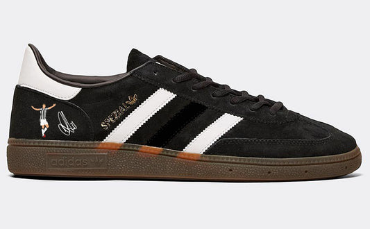 Limited edition Newcastle United Wembley 25 winners inspired Black /White/  Adidas custom Handball Spezial trainers / sneakers
