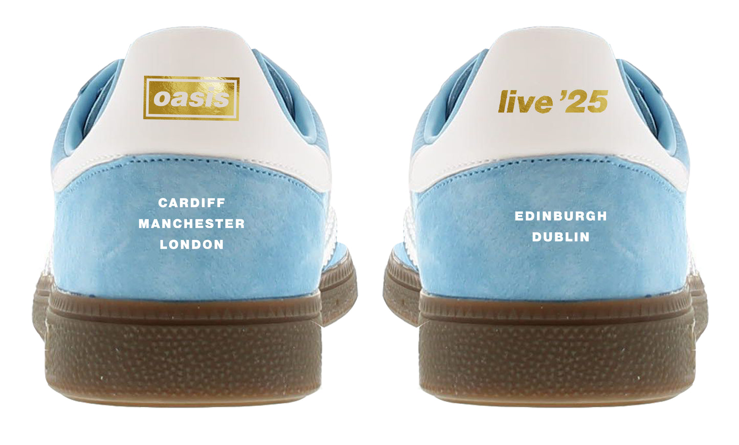 Limited edition Oasis Live 25 Reunion tour Adidas custom Blue / white Handball Spezial trainers / sneakers (Copy)