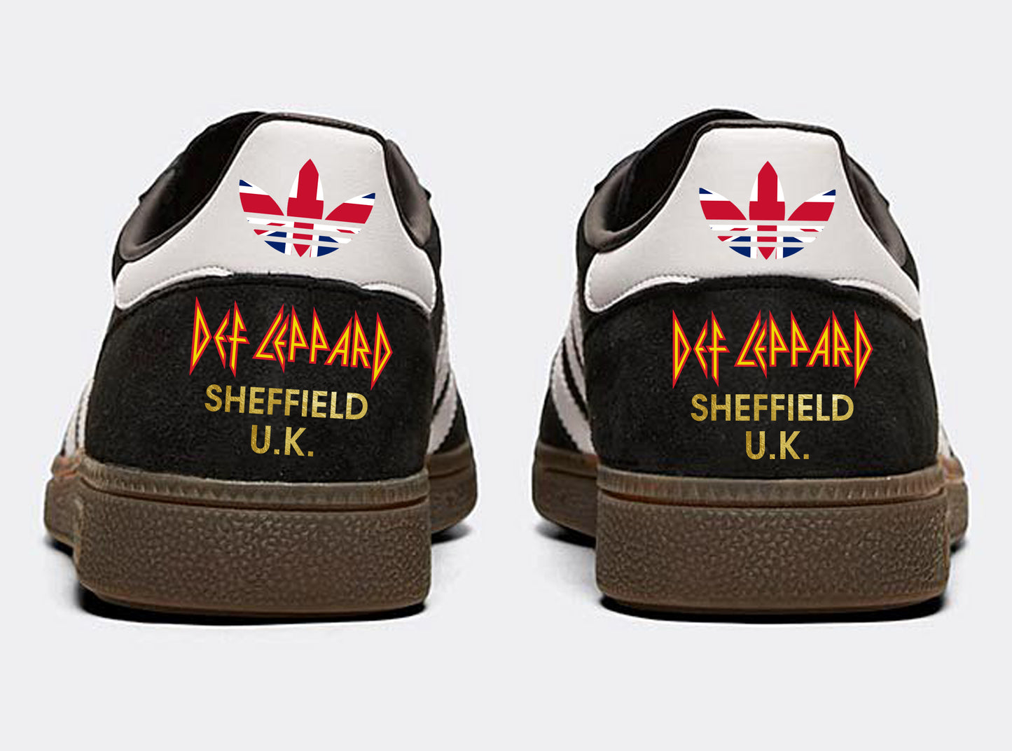Limited edition Def Leopard - Adidas custom Black Spezial trainers / sneakers
