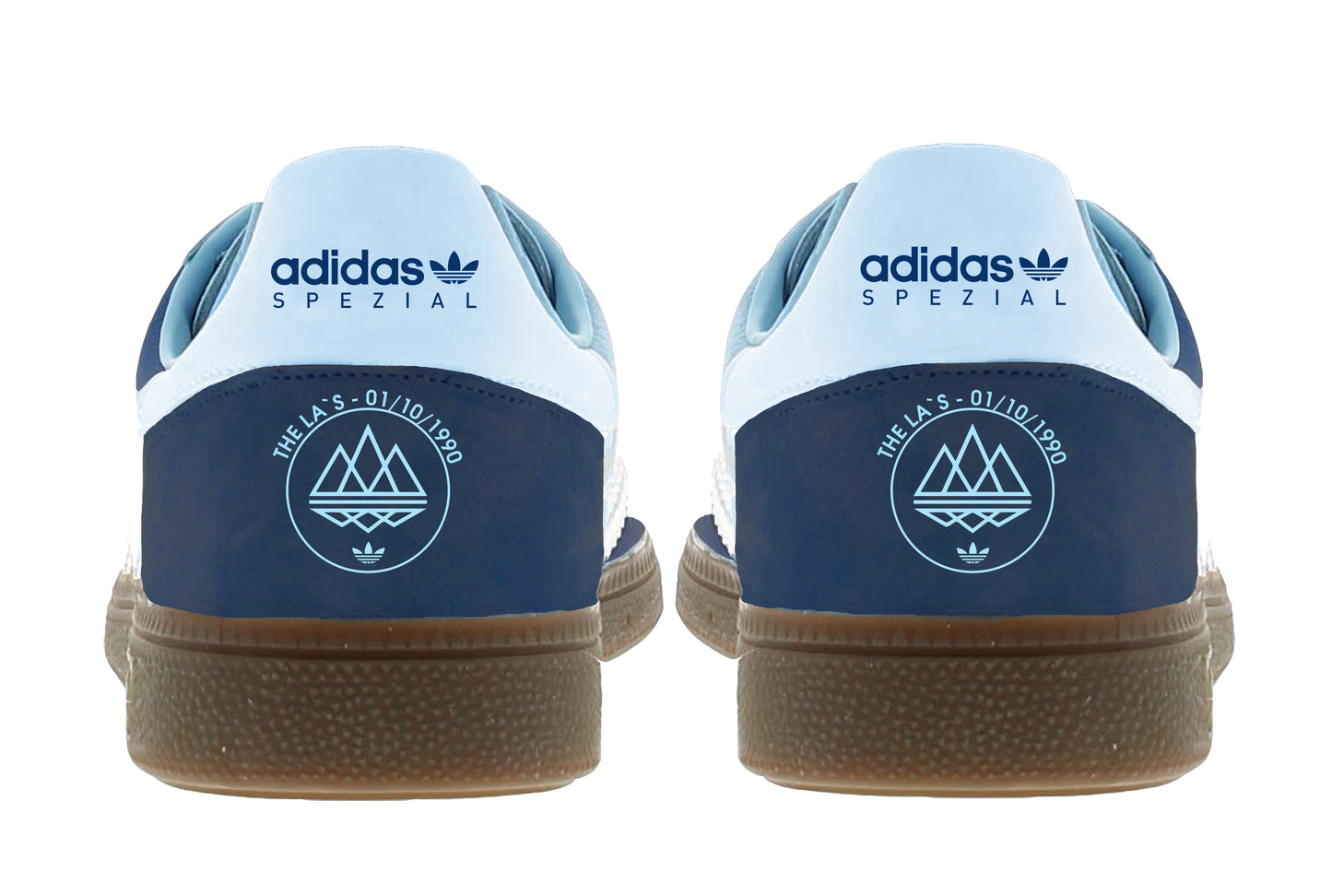 Limited edition The La`s Navy / sky blue suede Adidas Handball Spezial trainers  / sneakers