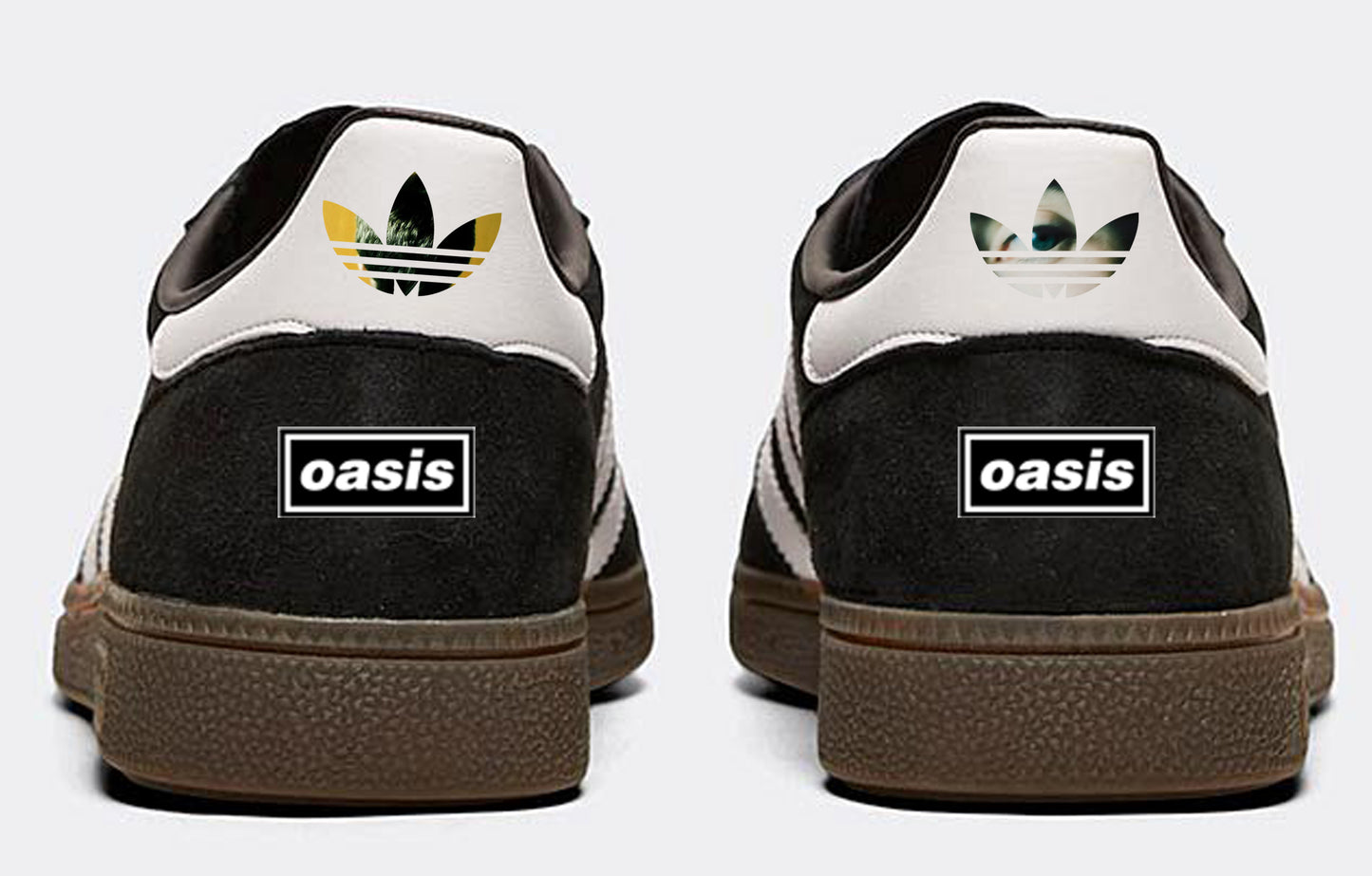 Limited edition Oasis What`s the story morning glory black / white Adidas custom Handball Spezial trainers / sneakers