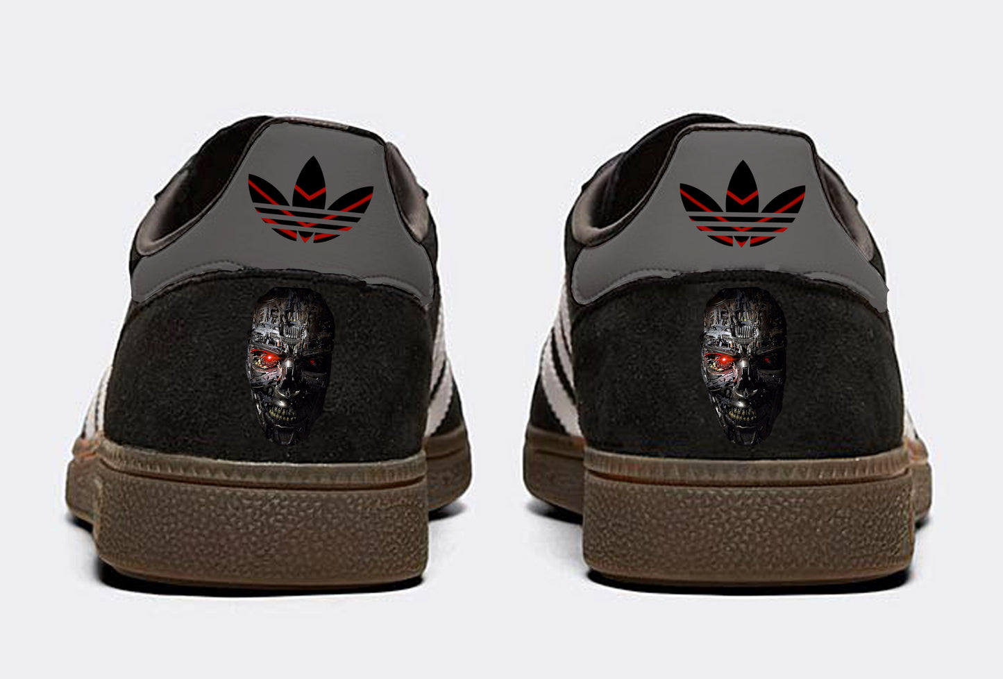 Limited edition The Terminator movie black / grey Adidas custom Handball Spezial trainers / sneakers