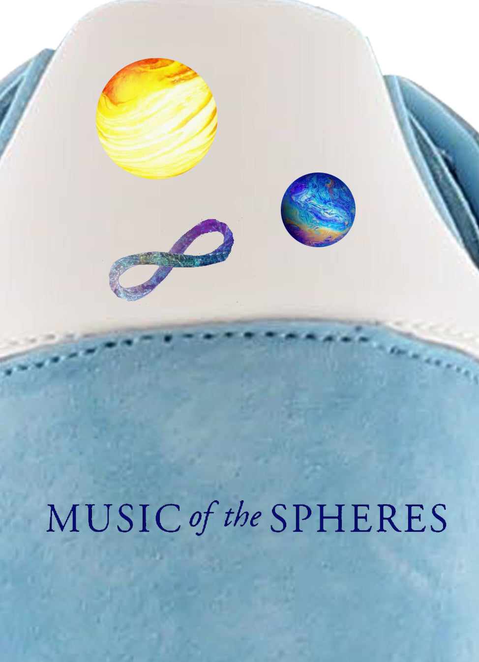Limited edition Coldplay - Music of the Spheres Adidas custom Light blue / white Handball Spezial trainers / sneakers