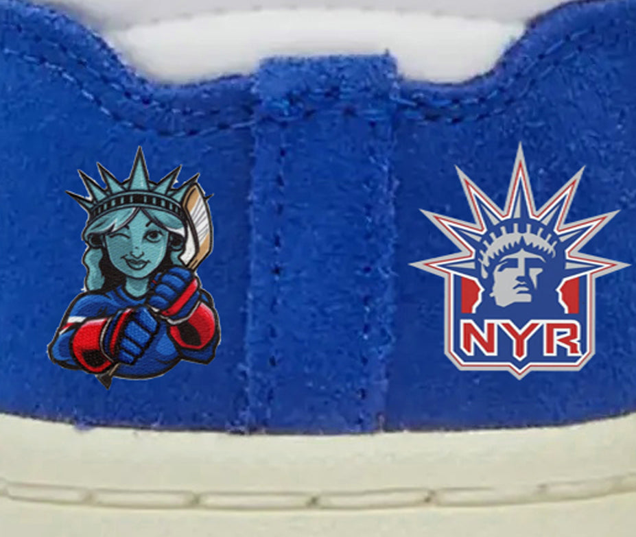 Limited edition Blue / White / Red New York Rangers Adidas centennial low trainers / sneakers