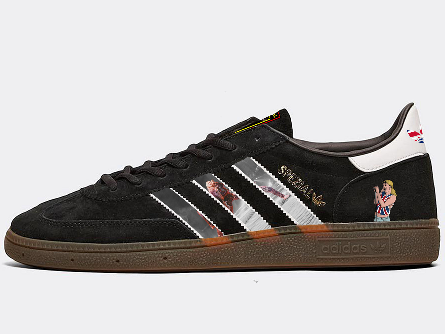 Limited edition Def Leopard - Adidas custom Black Spezial trainers / sneakers