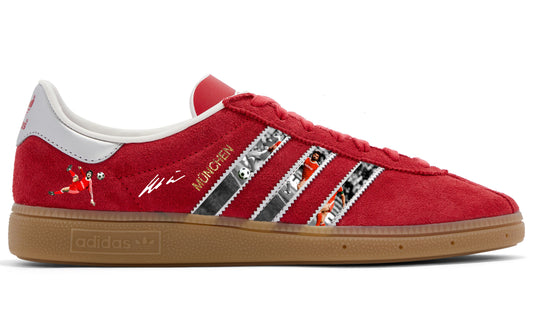 Limited edition Bayern Munich FC Gerd Muller Adidas Munchen red custom trainers / sneakers