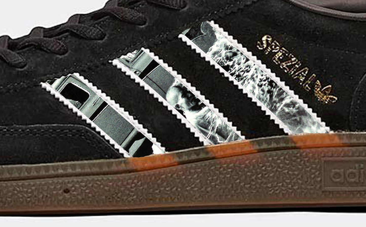 Limited edition Rage Against The Machine - Adidas custom Black Handball Spezial trainers / sneakers