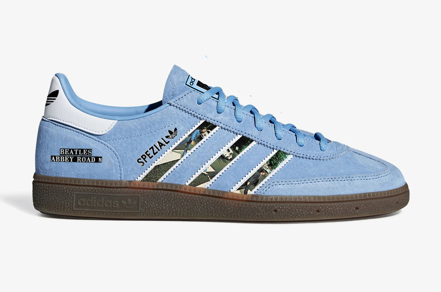 Limited edition The Beatles Abbey Road blue / white suede Adidas Handball Spezial trainers / sneakers
