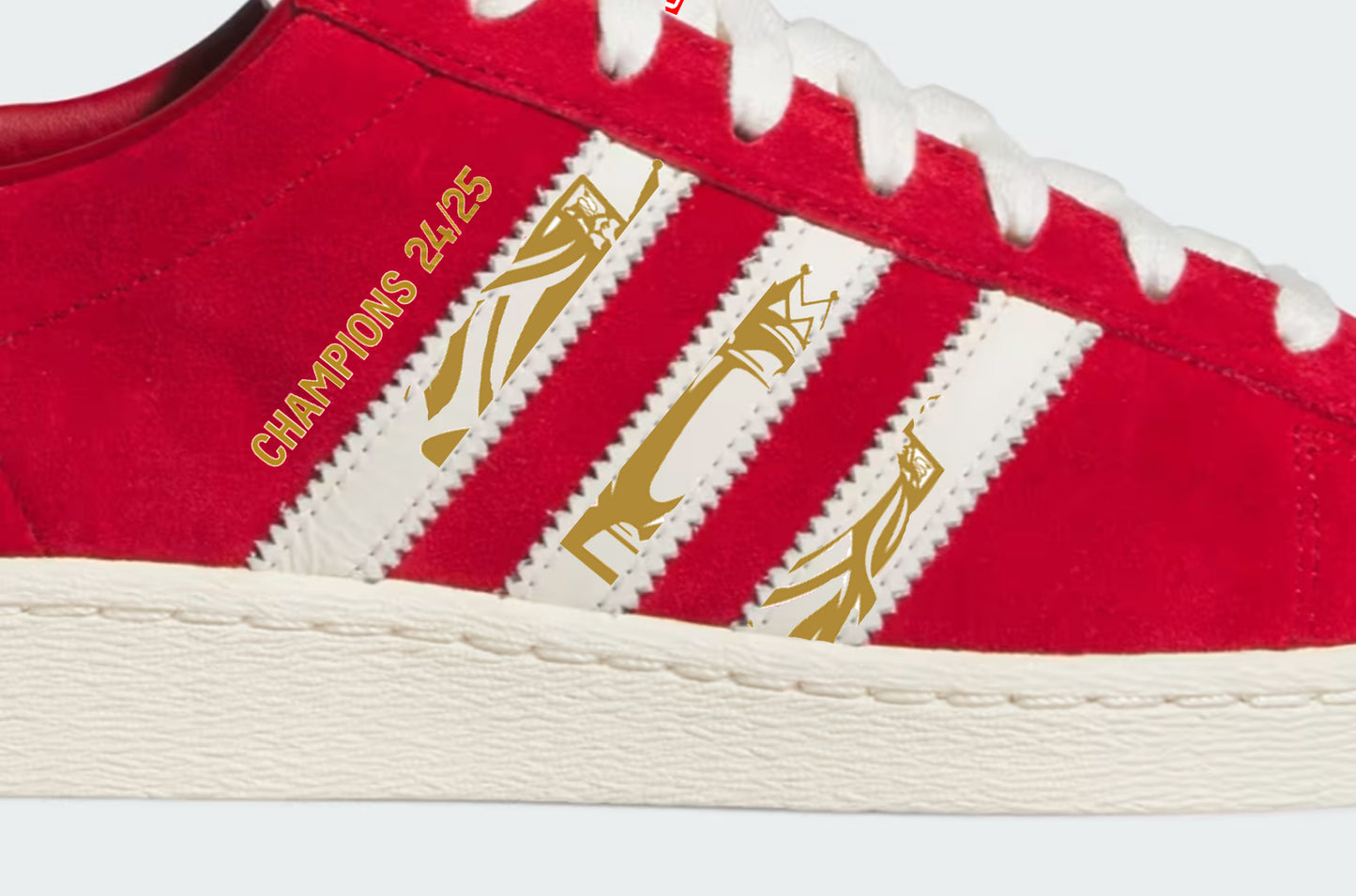 Limited edition Liverpool FC Premier league champions 25 red / white Adidas custom Jabbar trainers / sneakers