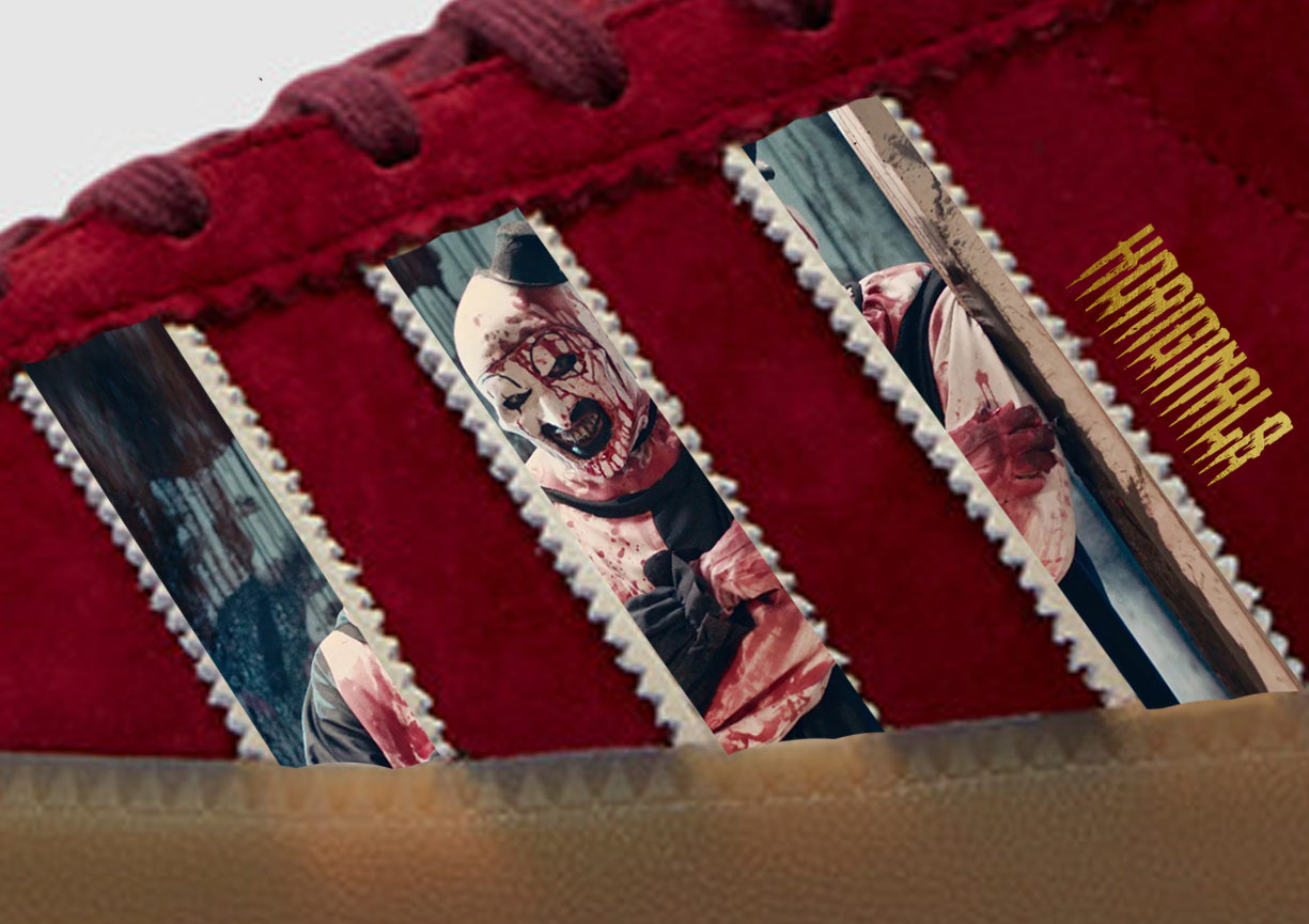 Limited edition Adidas "Horiginals" Terrifier Movie Custom Bermuda Dark red trainers / sneakers