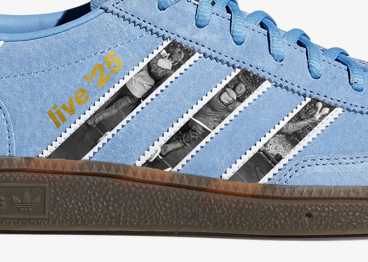 Limited edition Oasis Live 25 Reunion tour Adidas custom Blue / white Handball Spezial trainers / sneakers (Copy)