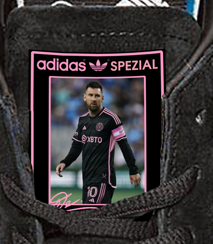 Limited edition Messi Inter Miami Black / pink Adidas custom Handball Spezial trainers / sneakers