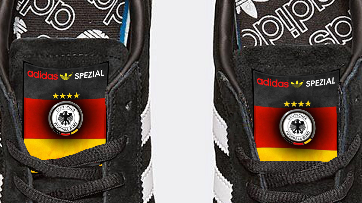 Limited edition Adidas Deutschland / Germany black retro spezial trainers / sneakers