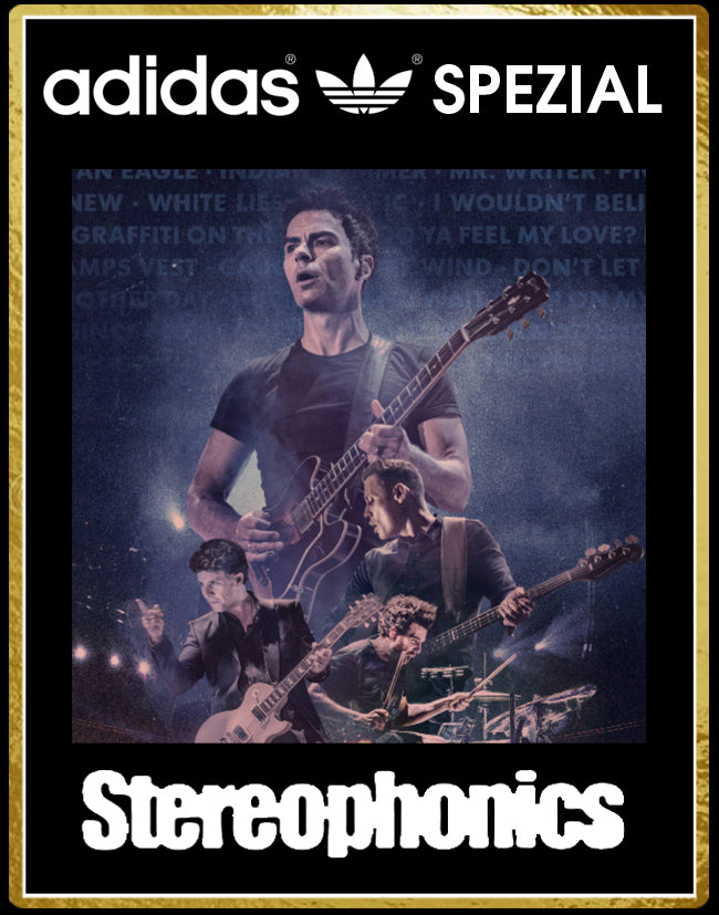 Limited edition Stereophonics inspired Black Adidas custom Spezial trainers / sneakers