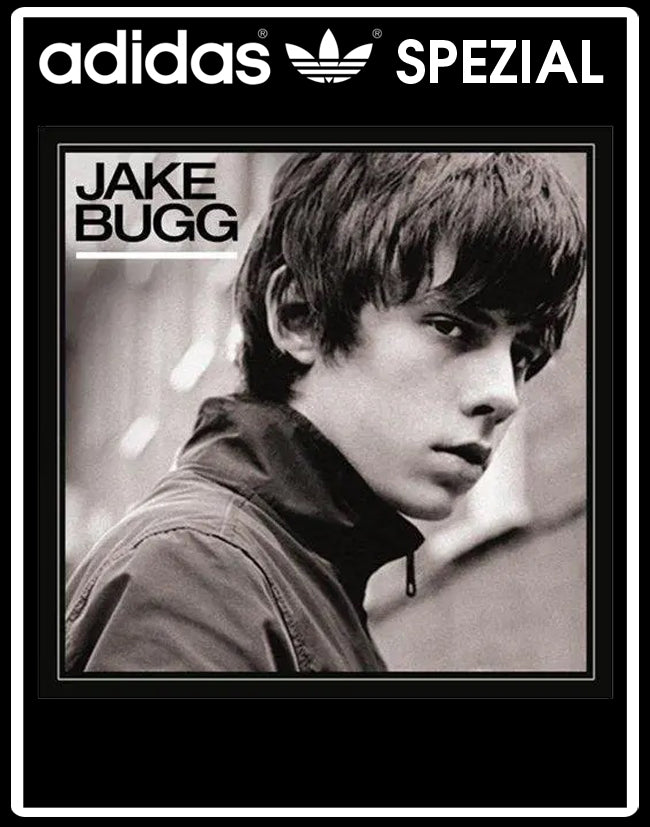 Limited edition Jake Bugg inspired black / white Adidas custom Handball Spezial trainers / sneakers