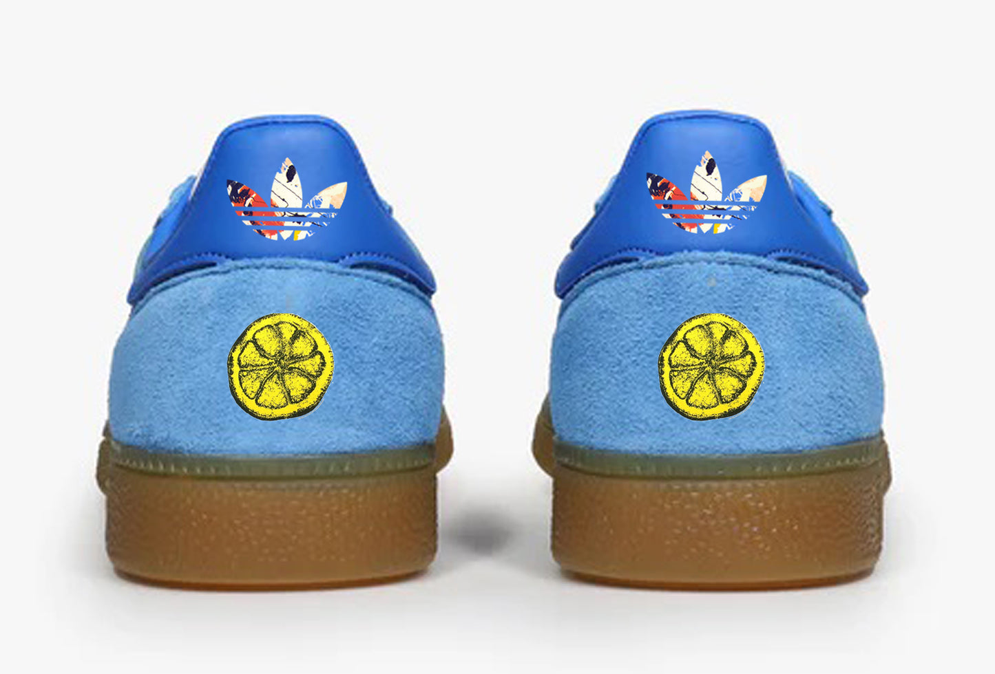 Limited edition The Stone Roses I wanna be adored custom adidas originals blue Handball spezial trainers / sneakers