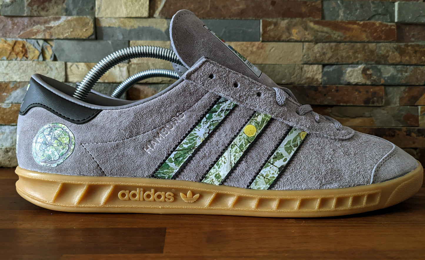 Limited edition The Stone Roses album grey / black Adidas custom Hamburg trainers / sneakers