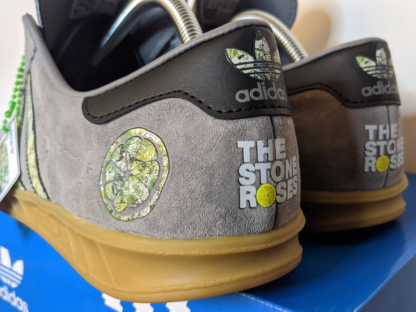 Limited edition The Stone Roses album grey / black Adidas custom Hamburg trainers / sneakers