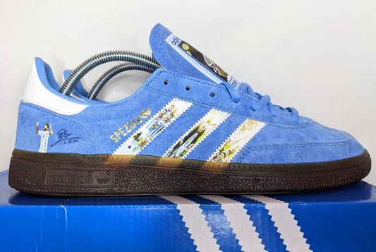 Limited edition Argentina Messi The GOAT blue / white Adidas custom Handball Spezial trainers /sneakers