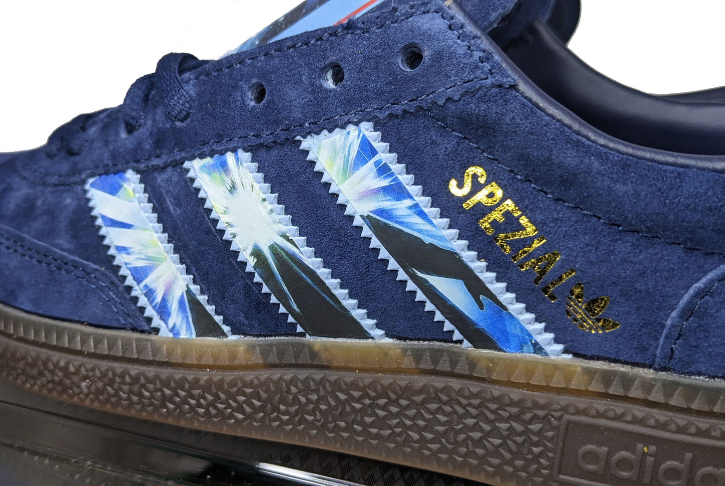 Limited edition John Carpenters The Thing movie inspired navy blue /sky blue Adidas custom Handball Spezial trainers / sneakers