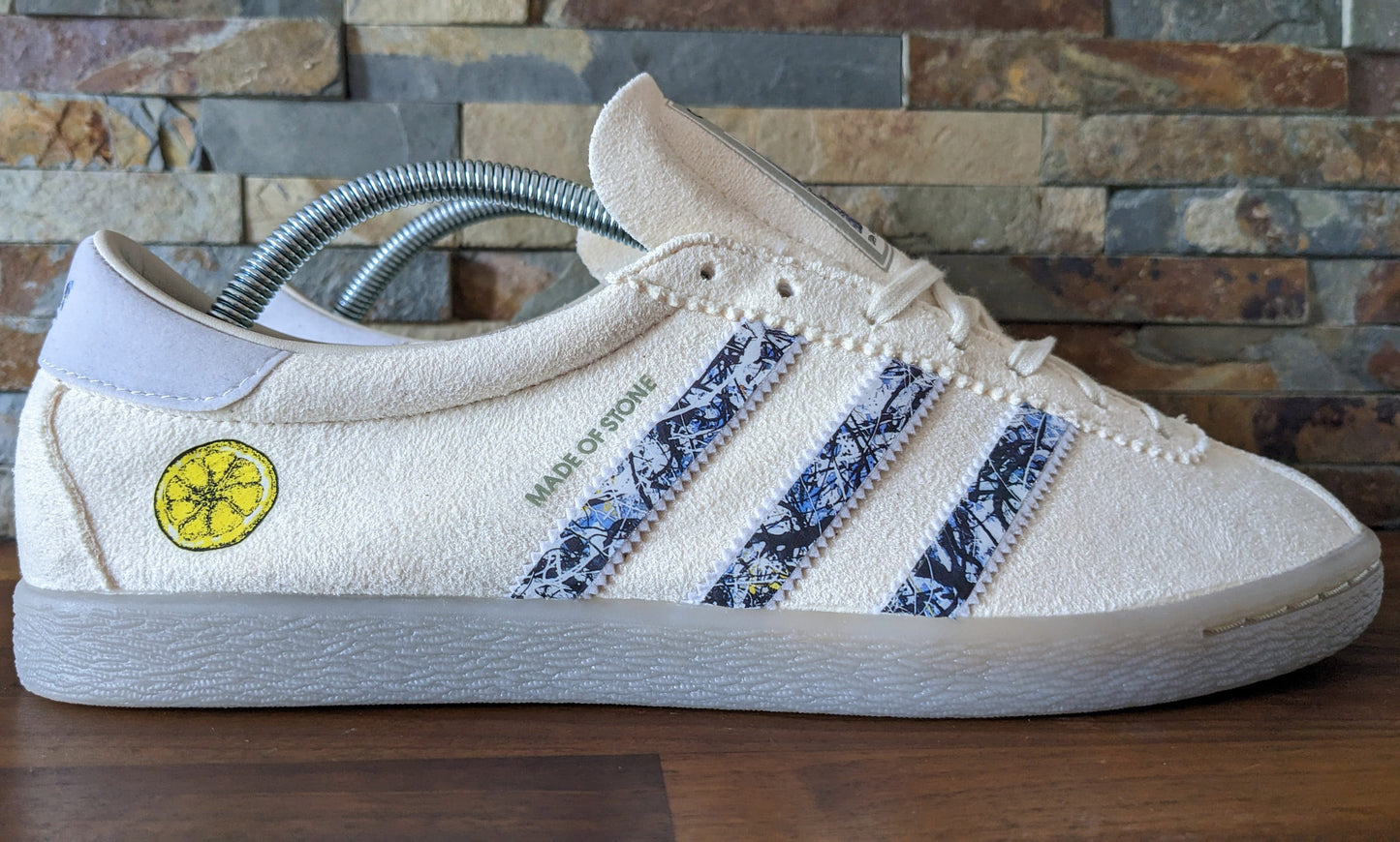 Limited edition The Stone Roses Made of Stone Custom Adidas originals off white / grey trainers / sneakers
