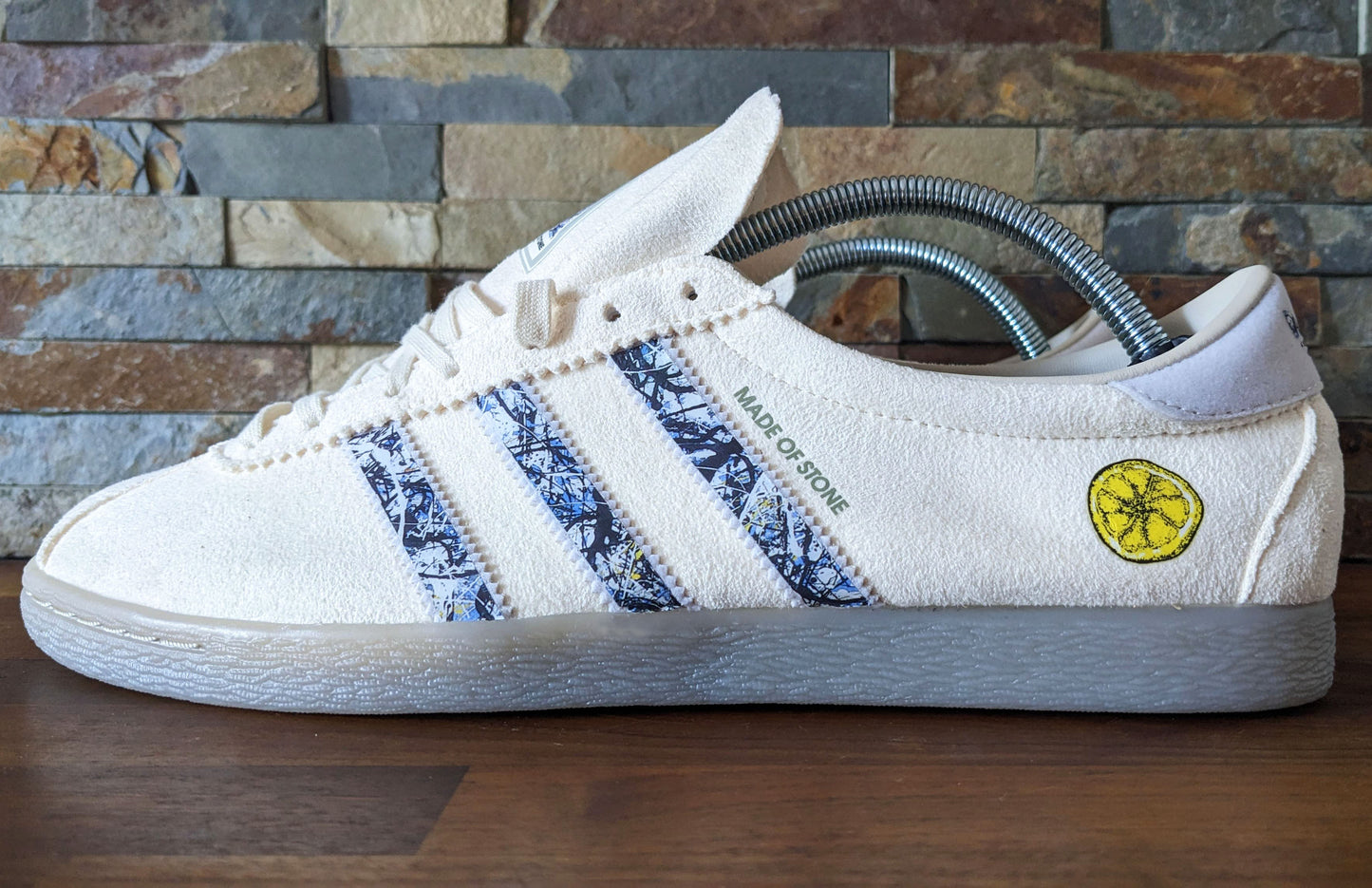 Limited edition The Stone Roses Made of Stone Custom Adidas originals off white / grey trainers / sneakers