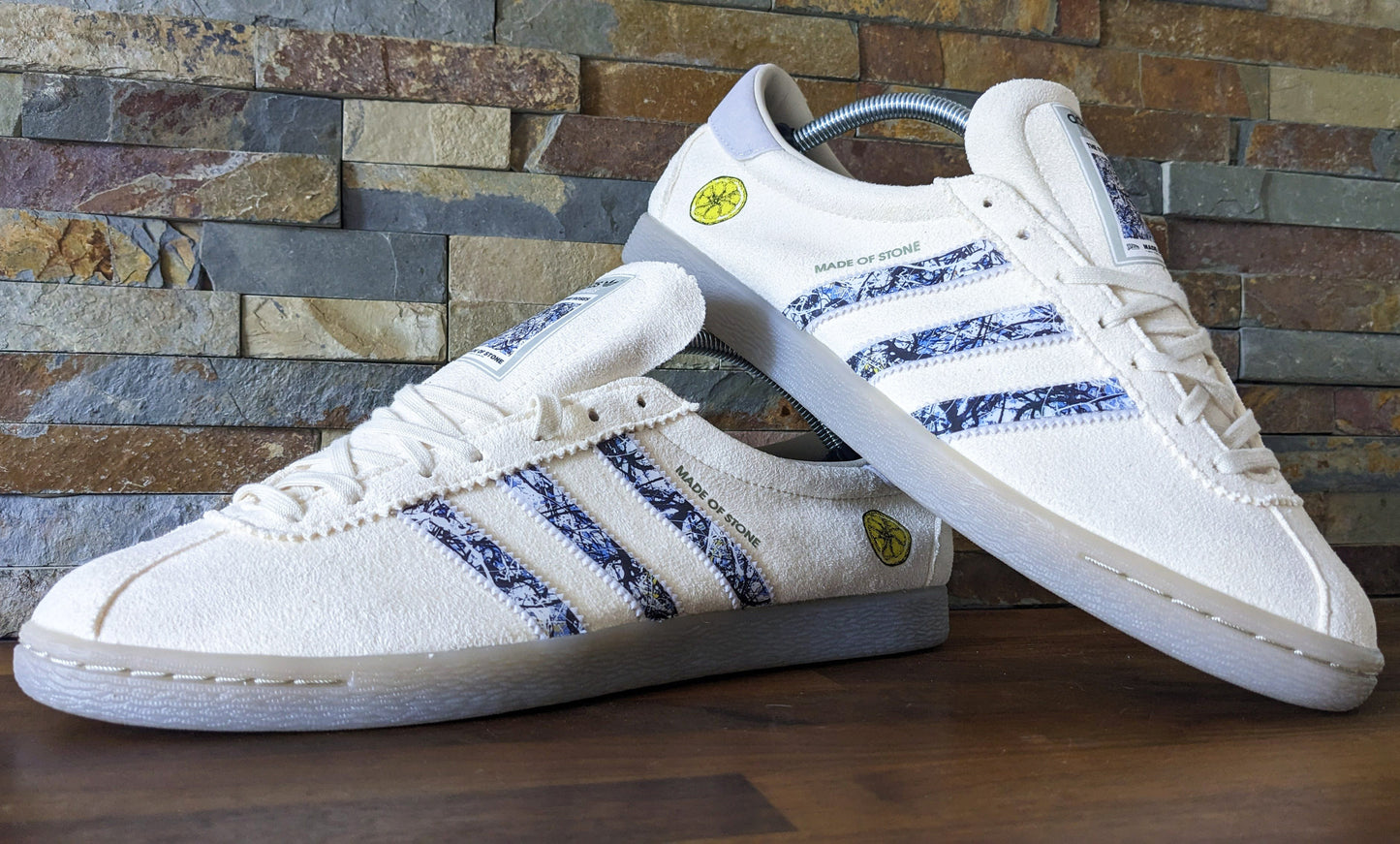 Limited edition The Stone Roses Made of Stone Custom Adidas originals off white / grey trainers / sneakers