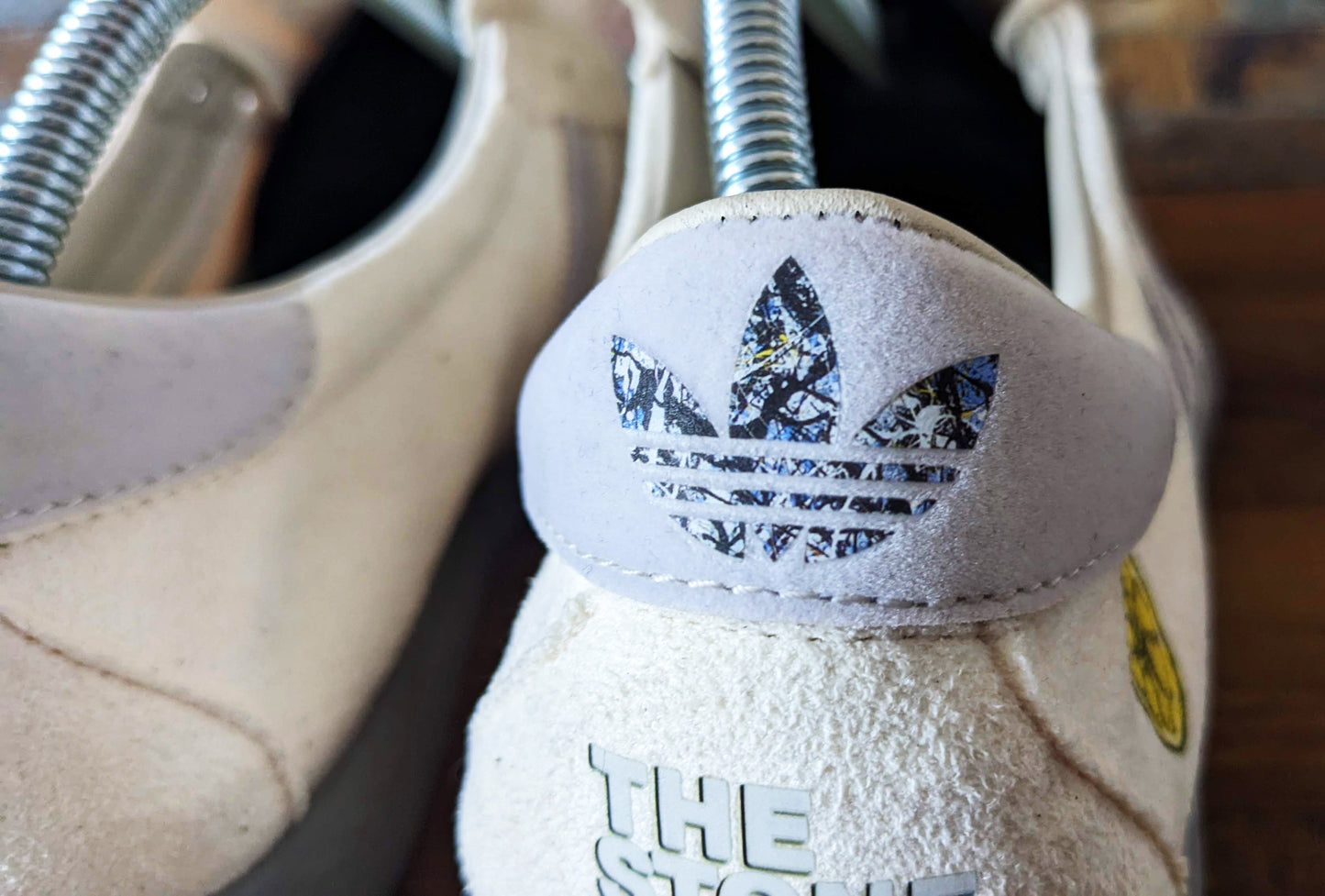 Limited edition The Stone Roses Made of Stone Custom Adidas originals off white / grey trainers / sneakers