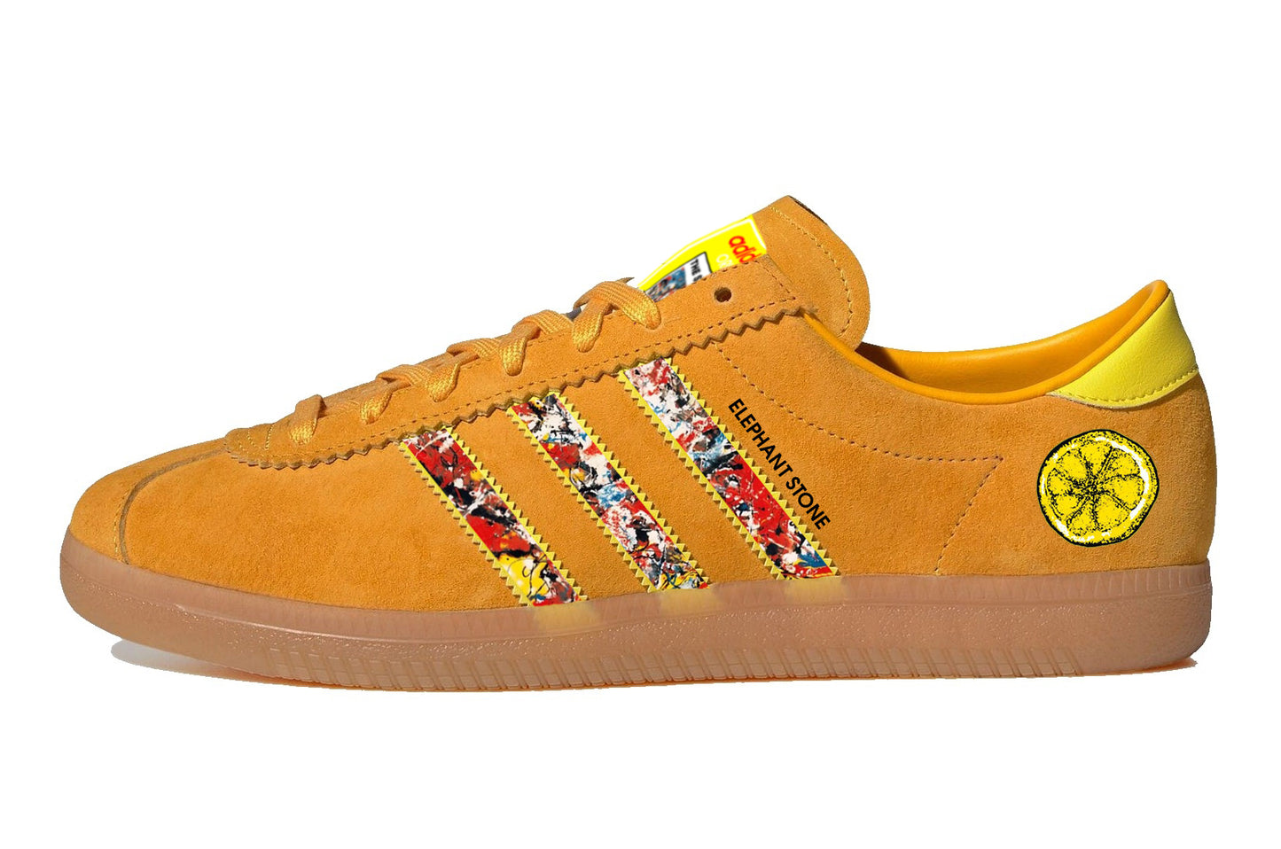 Limited edition The Stone Roses Elephant Stone Adidas Sunshine yellow / red trainers / sneakers