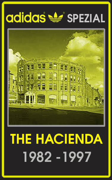 Limited edition The Hacienda Fac 51 Factory records Black / yellow Adidas custom Handball Spezial trainers / sneakers