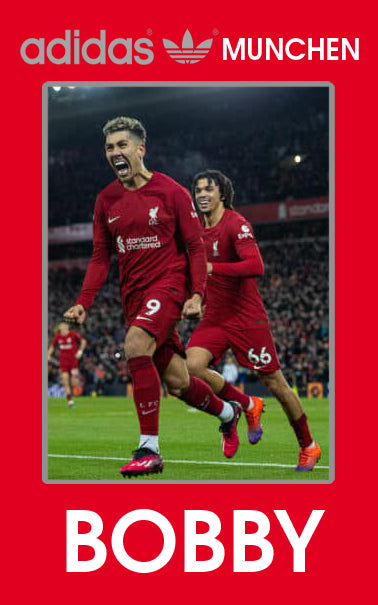 Limited edition Liverpool FC Roberto Firmino inspired red / white Adidas custom Munchen trainers / sneakers