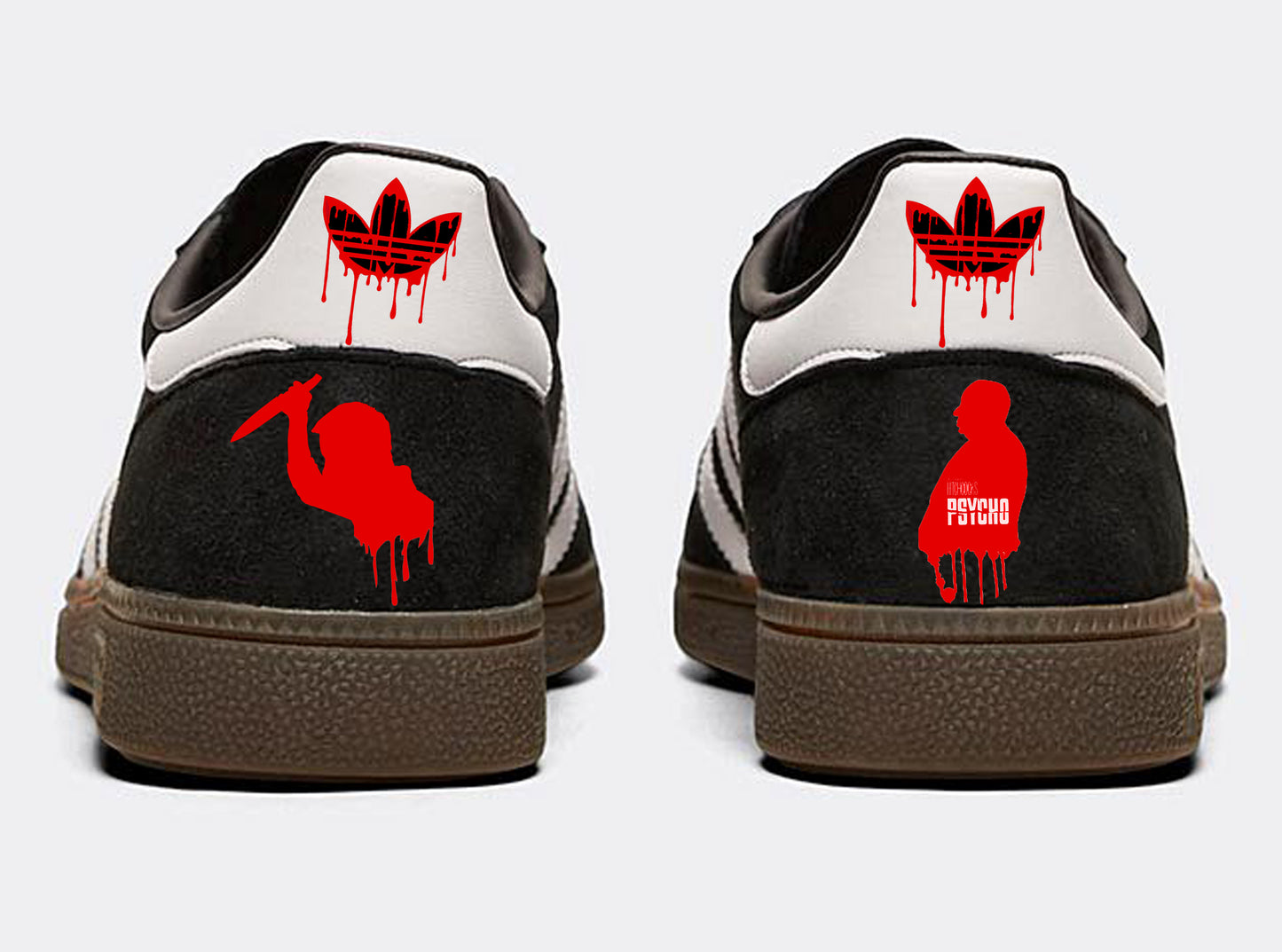 Limited edition Hitchcock`s Psycho movie Black / White / red Adidas Handball Spezial trainers / sneakers