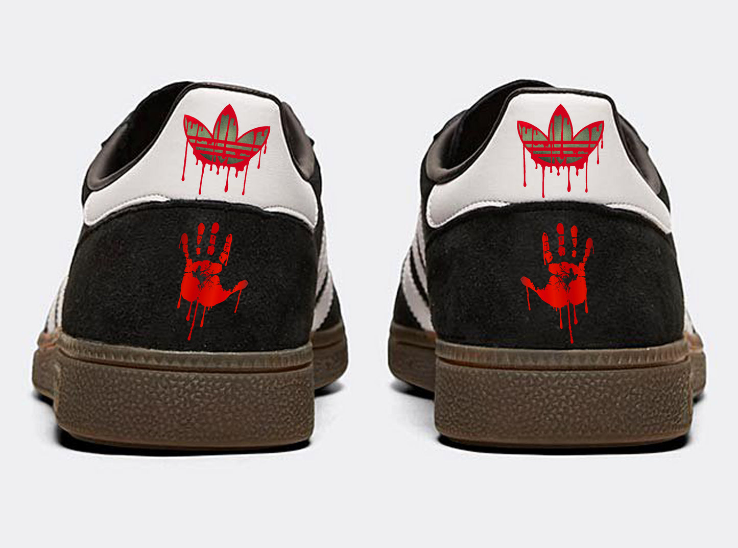 Limited edition The Walking dead inspired black / white Adidas Handball Spezial trainers / sneakers