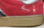 Limited edition England `66 world cup winners inspired red / white Adidas custom Munchen trainers / sneakers