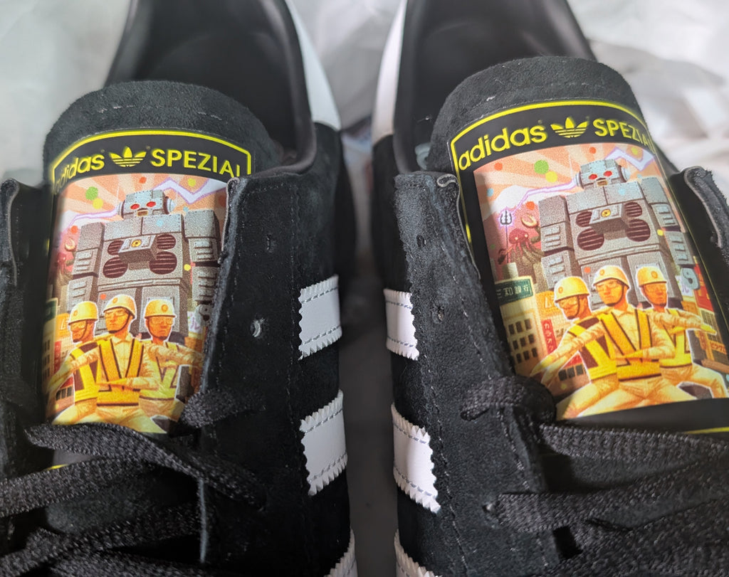 Limited edition Beastie Boys Intergalactic Adidas custom Black / white Handball Spezial trainers / sneakers